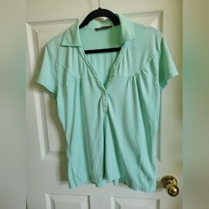 Tommy Bahama Green Button Down Polo in Turquoise, size US L